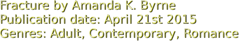 Fracture by Amanda K. Byrne  Publication date: April 21st 2015 Genres: Adult, Contemporary, Romance