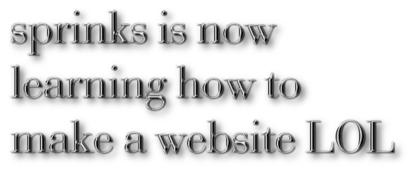 sprinks is now 
learning how to 
make a website LOL